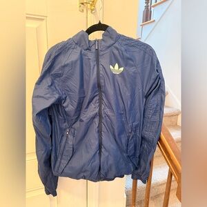 Adidas Originals Blue Zippered Windbreaker M